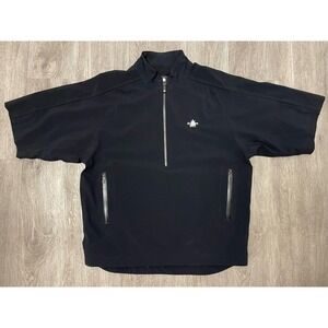 Footjoy Sweater Men's Medium Black DryJoys Golf Performance Windbreaker 1/2 Zip